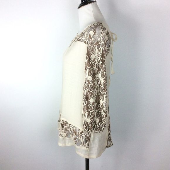 Anthropologie a’reve Lace Gauze Boho Blouse Size S - Picture 2 of 8